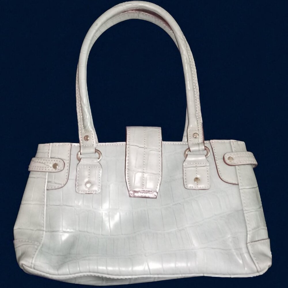 Vintage Liz Claiborne Light Blue Faux Leather Hand Bag Purse - Y2K
